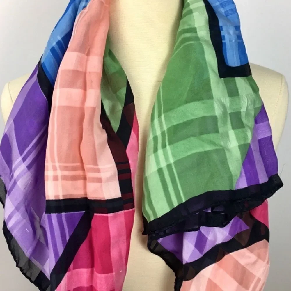 Playful Vintage 80’s Rainbow Neck / Hair / Bag Scarf